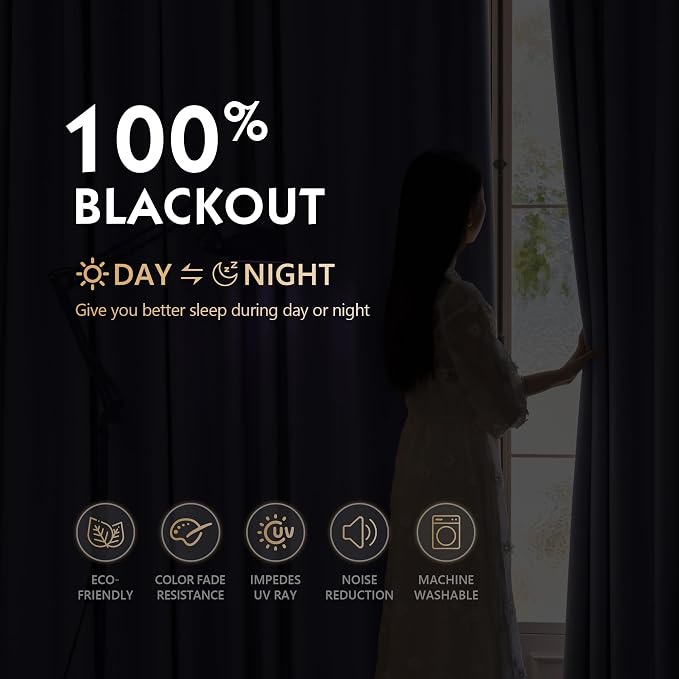 FMFUNCTEX 100% Blackout Curtains - Image 4