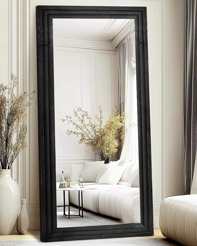 Full Length Mirror 76"x34" Solid Wood Frame Floor Large Mirror by ABSWHLM