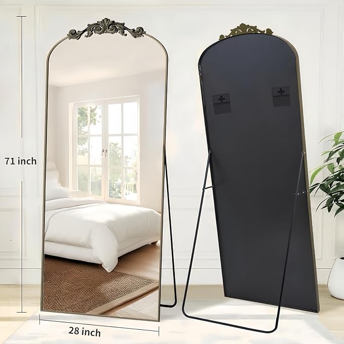Dewfig Arched Full Length Mirror, Floor Mirror - Image 8