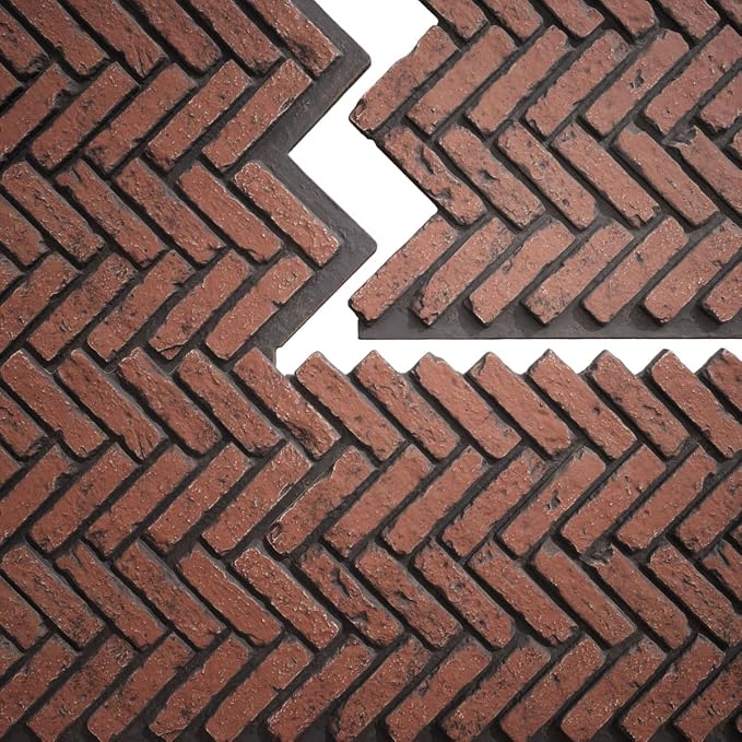 EverStone Herringbone Faux Brick Panel, 46 1/2"W x 25 1/4"H x 1"D, Heath Color - Image 9