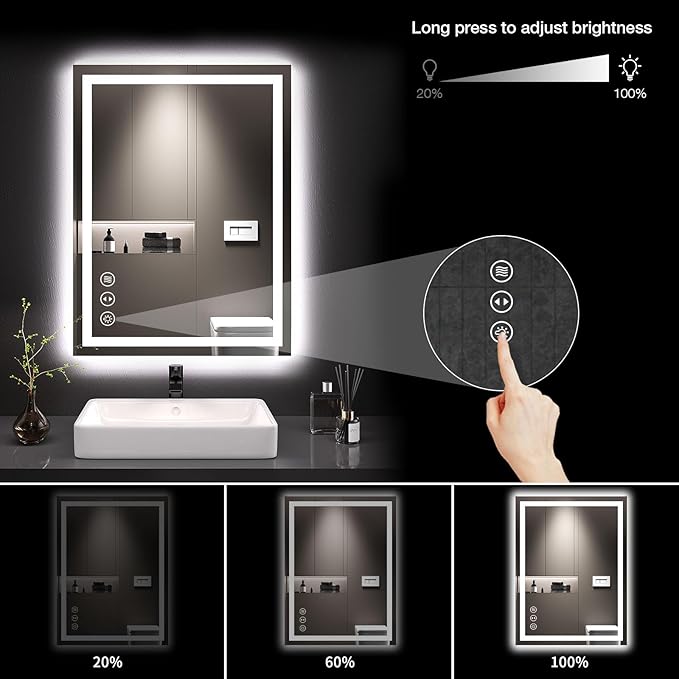 LOAAO 24X32 LED Bathroom Mirror - Image 4