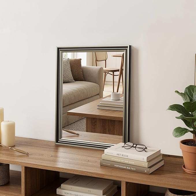 Retro Copper Effect Framed Wall Mirror, 16x20 Rectangle Mirror, by Ultrue