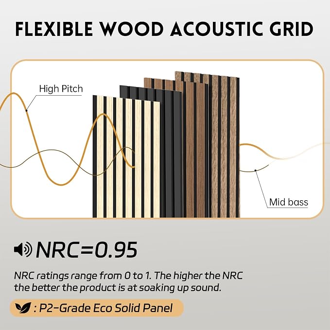 RITOLLO 4 Pack Wood Panels for Wall, 92.5"×12.6" Wood Slat Acoustic Panels for - Image 4