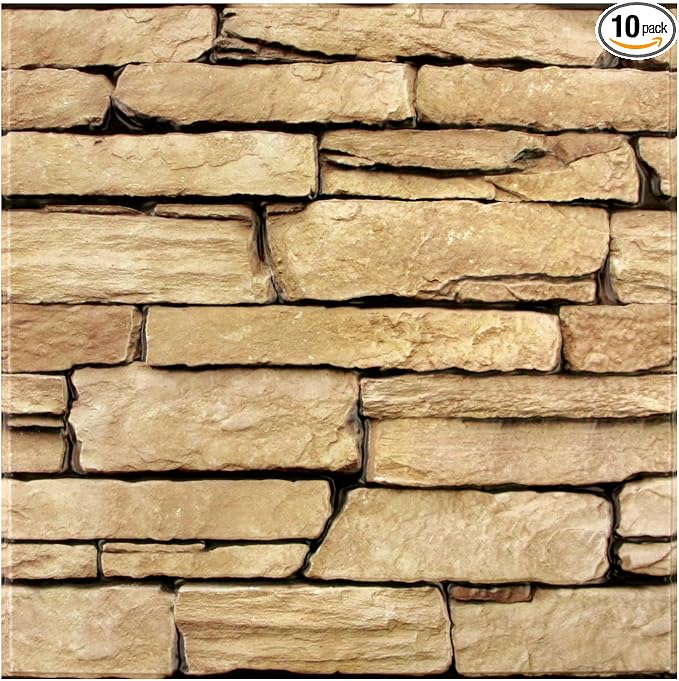 Commomy 3D Faux Stone Wall Panel Peel and Stick Wall Tiles by CommomyDecor