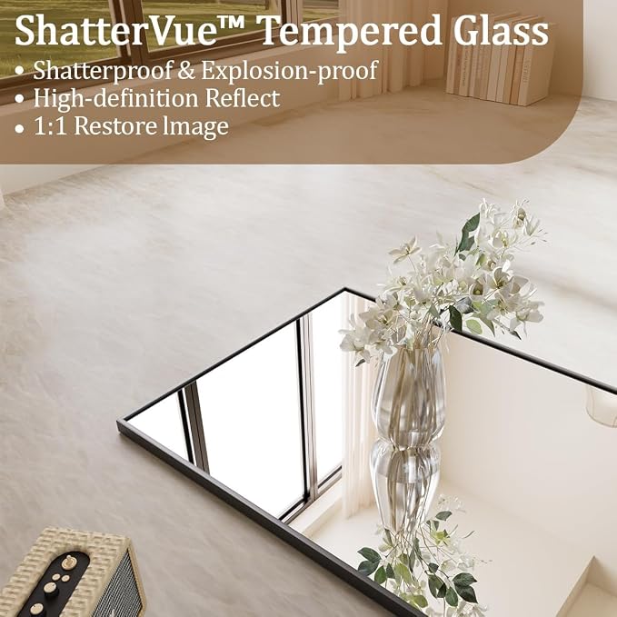 Koonmi 56"x21" Floor Mirror Full Length, Bedroom Floor Body Mirror - Image 2