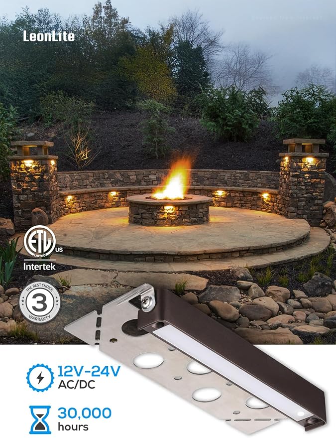LEONLITE 8-Pack 7 Inch LED Hardscape Lighting, Update Retaining Wall Lights - Image 5
