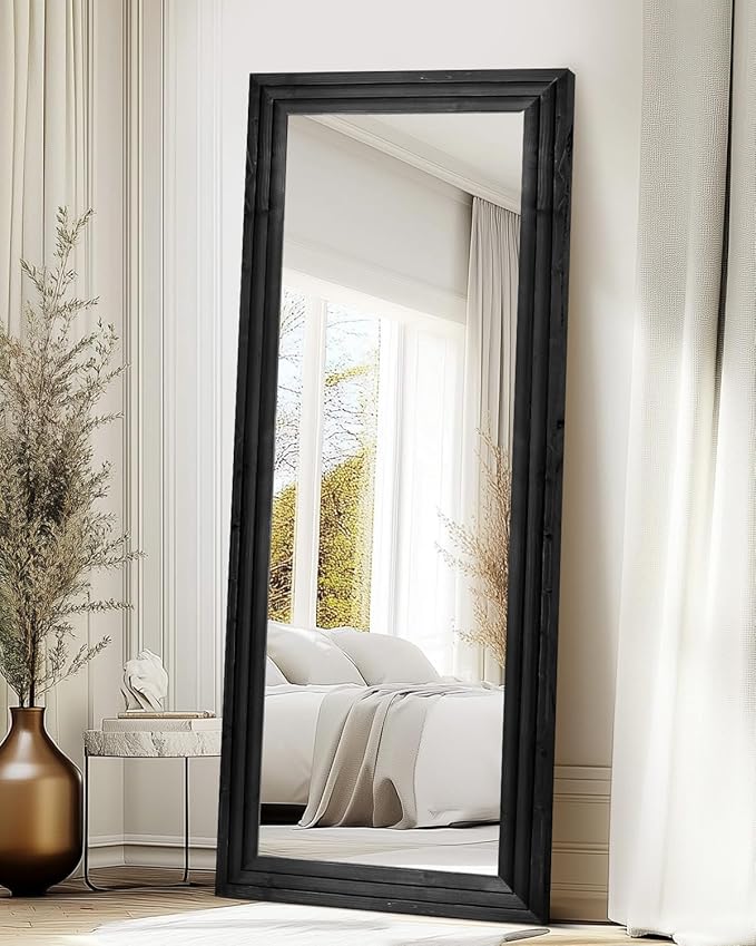 Full Length Mirror 65"x24" Solid Wood Frame Floor Large Mirror by ABSWHLM