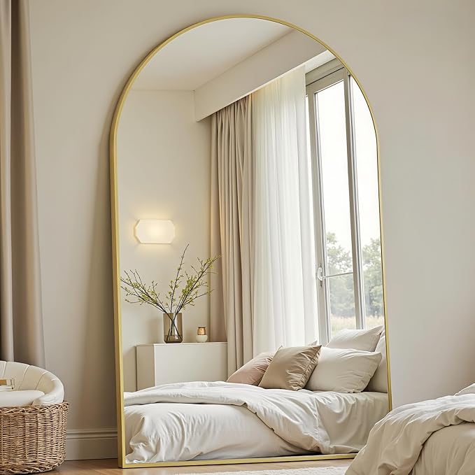 Dewfig Arched Full Length Mirror, Oversized Full Body Mirrors by YourSpacePerfectlyReflected