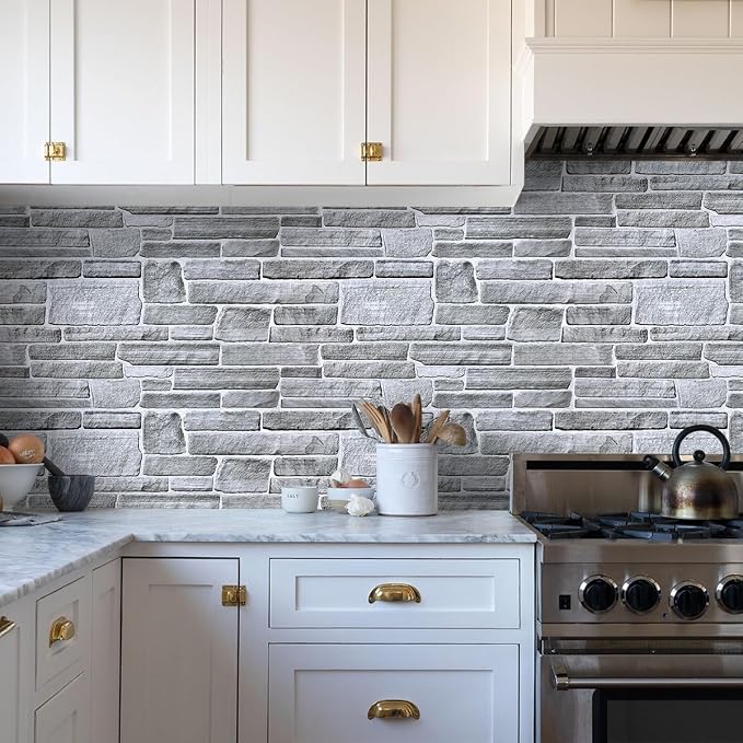 Commomy 12pcs Faux Stone 3D Wall Panels Peel and Stick - Image 9
