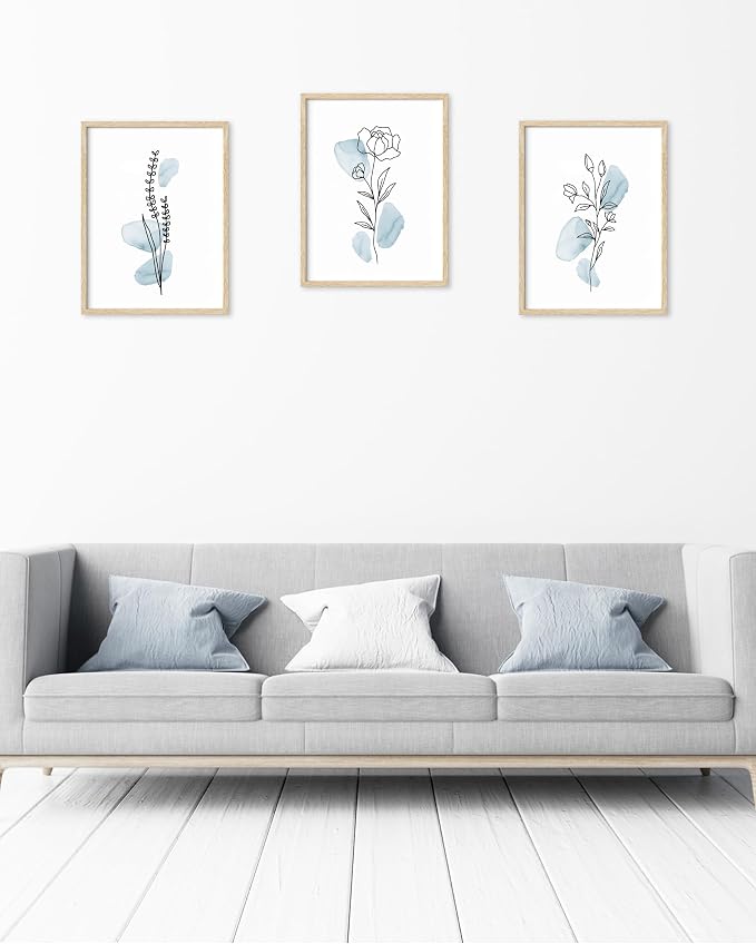 HesenDot Boho Art wall Décor, Botanical Print Set of 3, Abstract Line - Image 7