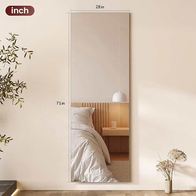 Kosmonia 71x28 Frameless Full Length Silver Coating Mirror w/Distortion Free - Image 3