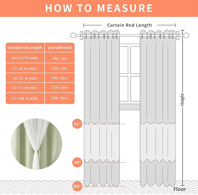 XiDi Green Curtains for Bedroom, Girls Room Blackout Curtains, Kids Room - Image 8