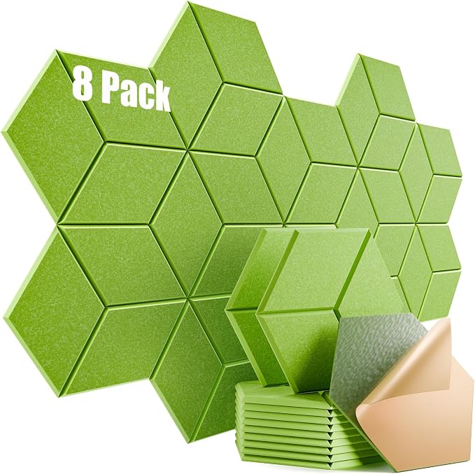 8 Pack Self-Adhesive Acoustic Panels 12" X 10" X 0.4" by Dailycooper