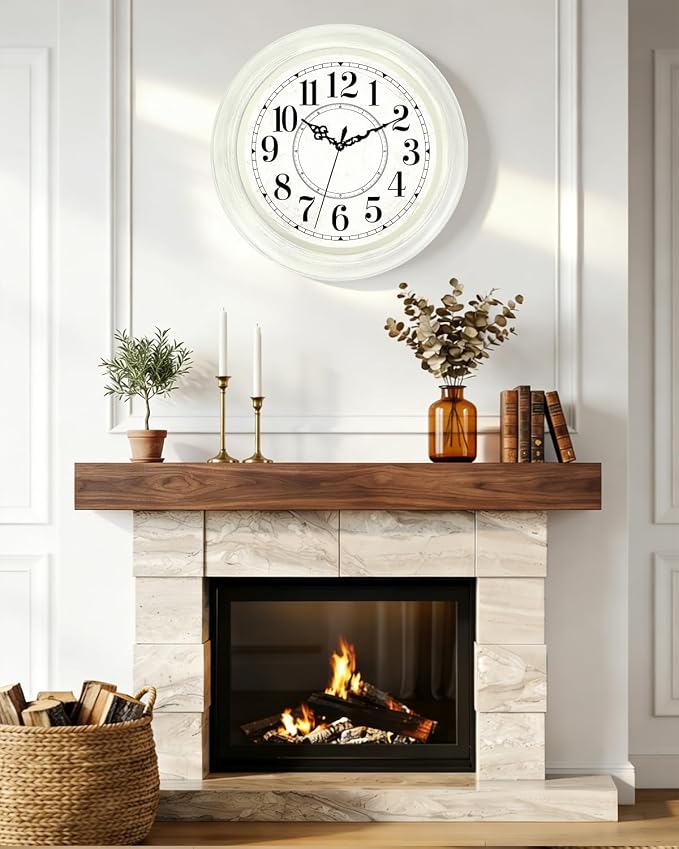 Vintage Wall Clock 16 Inch Quartz Silent Non-Ticking Analog Clock Battery - Image 7