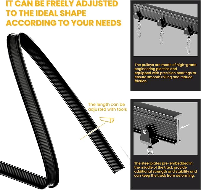 Room Divider Curtain Sets with Flexible Ceiling Track, Privacy Soundproof - Image 7