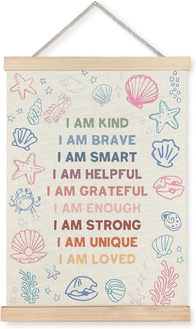 Yomisex Ocean Under the Sea Nursery Kids Wall Art Poster, Positive Affirmations by VintageHomeDecor