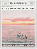 Pink Beach Newspaper Posters Vintage Fashion Coastal Girl Surf Wall Art Grainy by Unknown