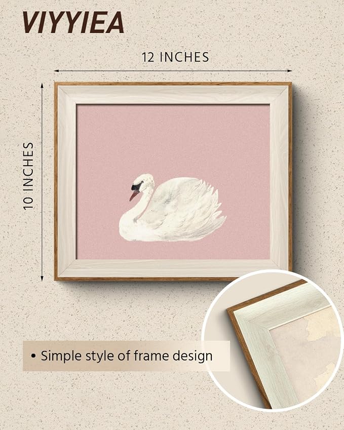 VIYYIEA Framed Wall Art for Living Room, Swan Canvas Prints, Animals Painting - Image 2