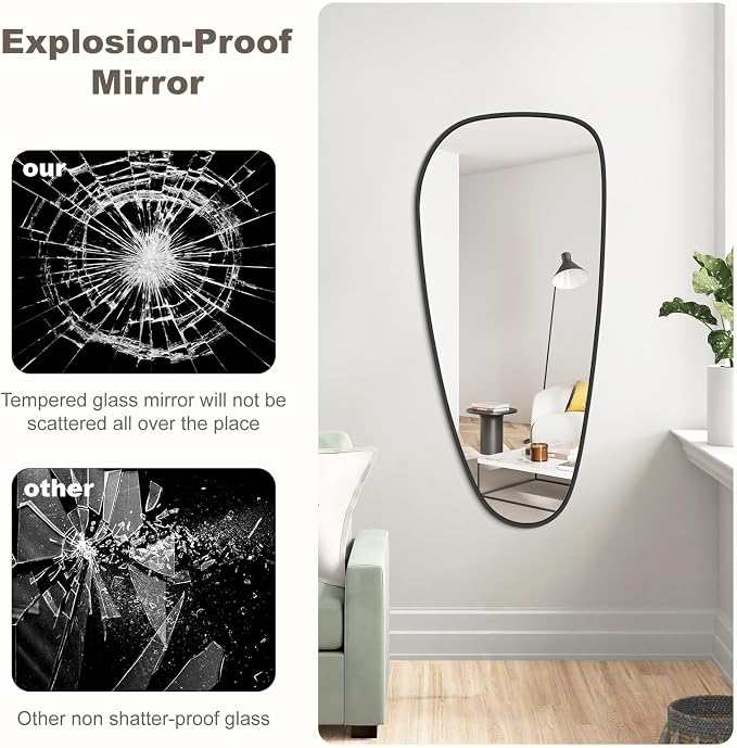 WallBeyond Asymmetrical Mirror, Irregular Wall Mirror, Wall Mirrors Decorative - Image 7