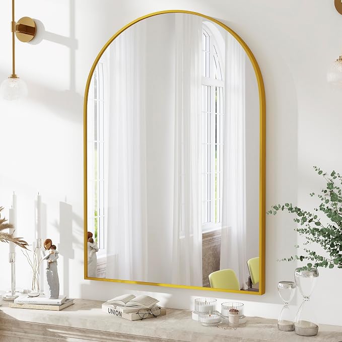 SCWF-GZ 24x36 Arch Mirror Rectangle Full Length Wall Mounted Hanging or Against - Image 9