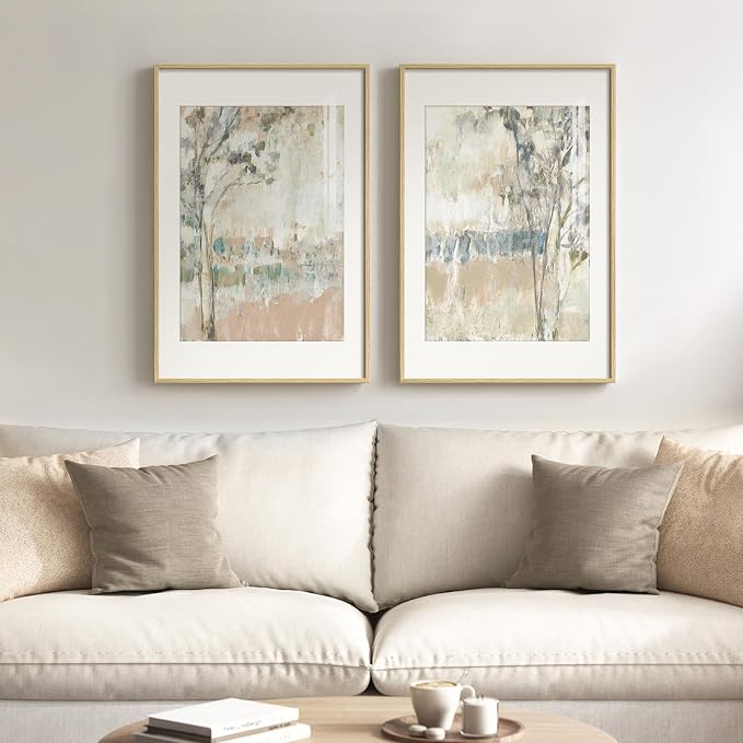 Framed Neutral Abstract Landscape Wall Art by Cuspin