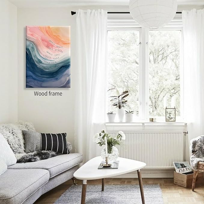 Mental Health Poster Inhale Exhale Meditation Wall Art 16x24 inch Framed - Image 6