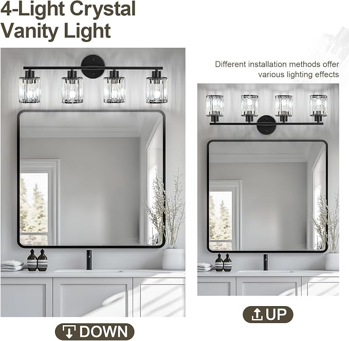 Crystal Bathroom Light Fixtures, Bathroom Lighting Fixtures Over Mirror - Image 5