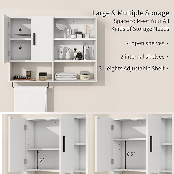 Medicine Cabinet, Wooden Bathroom Wall Cabinet - Image 3