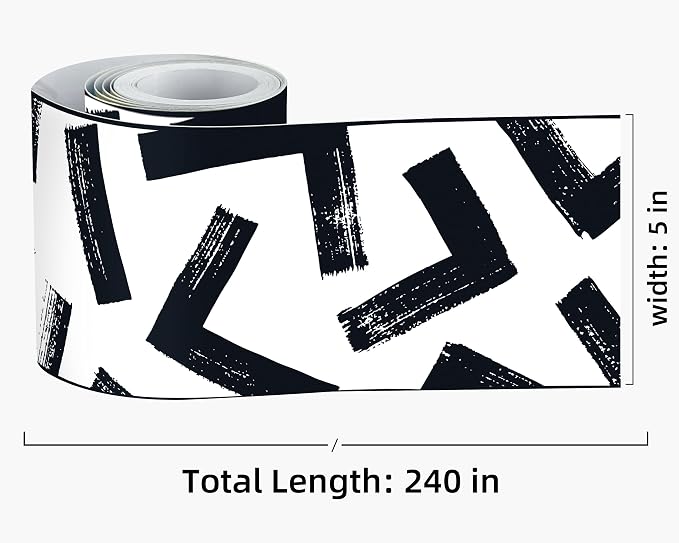 FLFK Black and White Design Wallpaper Border - Image 2