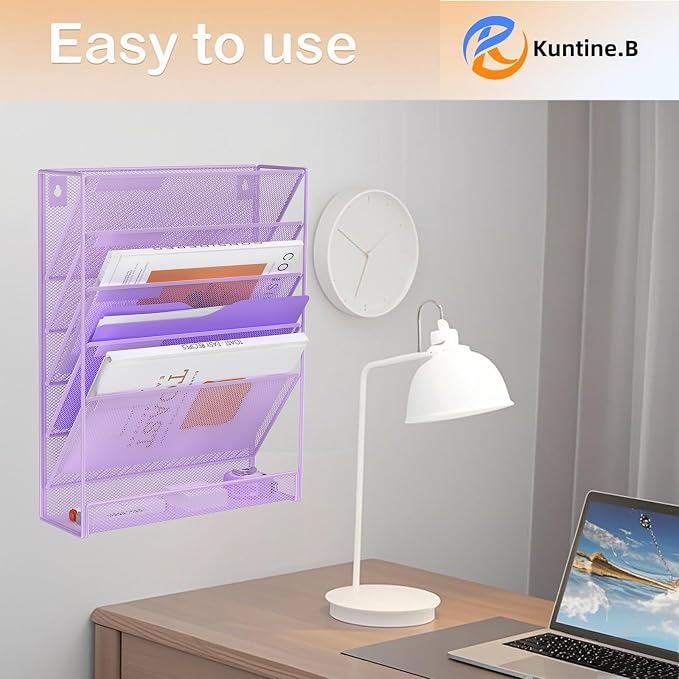 Kuntine.B 6-Tier Wall File Organizer Hanging File Organizer Cubicle Organizer - Image 7