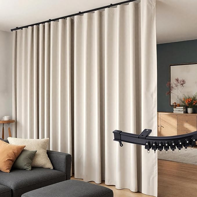 Room Divider Curtains Flexible Ceiling Tracks set Curtain track Ceiling Mount by Hoeflife