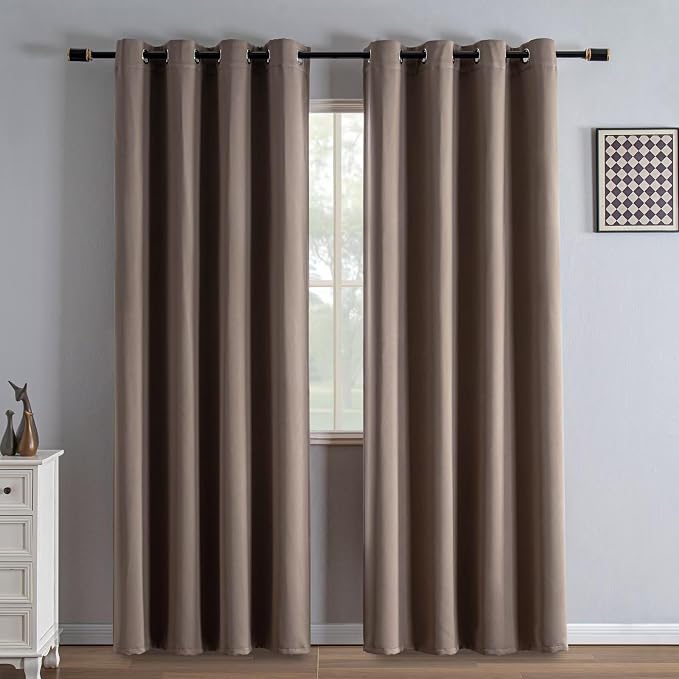 IGEMAEVE Blackout Curtains 84 Inch Length 2 Panels Set, Grommet Energy Saving by IGEMAEVE