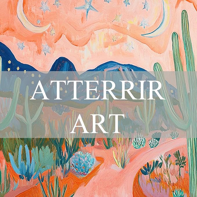 AtterrirArt Framed Boho Wall Art, Vintage Desert Picture Painting Print - Image 7