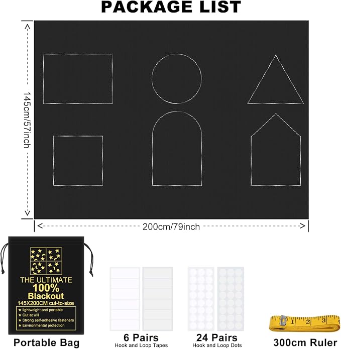 RUseeN Portable Blackout Shades Window Curtains, 100% Blackout Material - Image 3