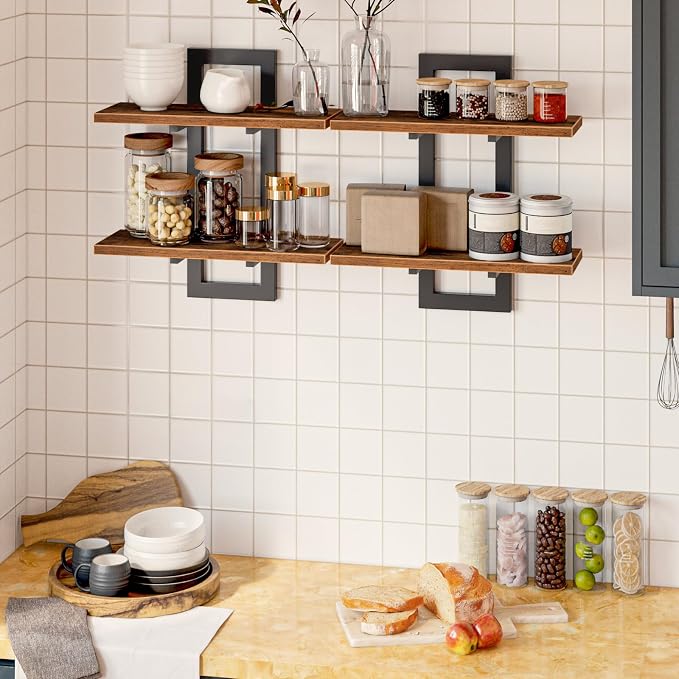 HOOBRO Floating Shelves, 15 Inch Wall Shelf Set of 2, Wall Mounted Storage - Image 3