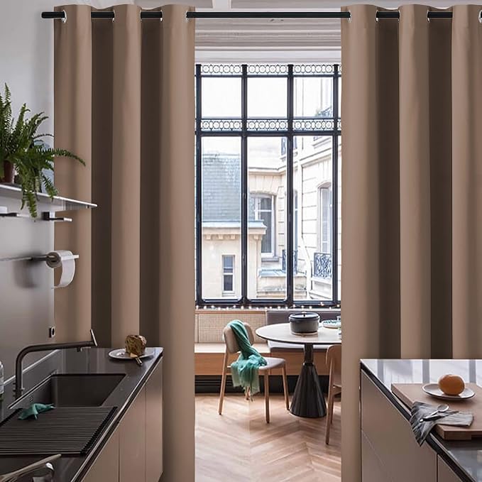 RYB HOME Room Divider Blackout Curtains, Thermal Insulated Sound Blocking - Image 2