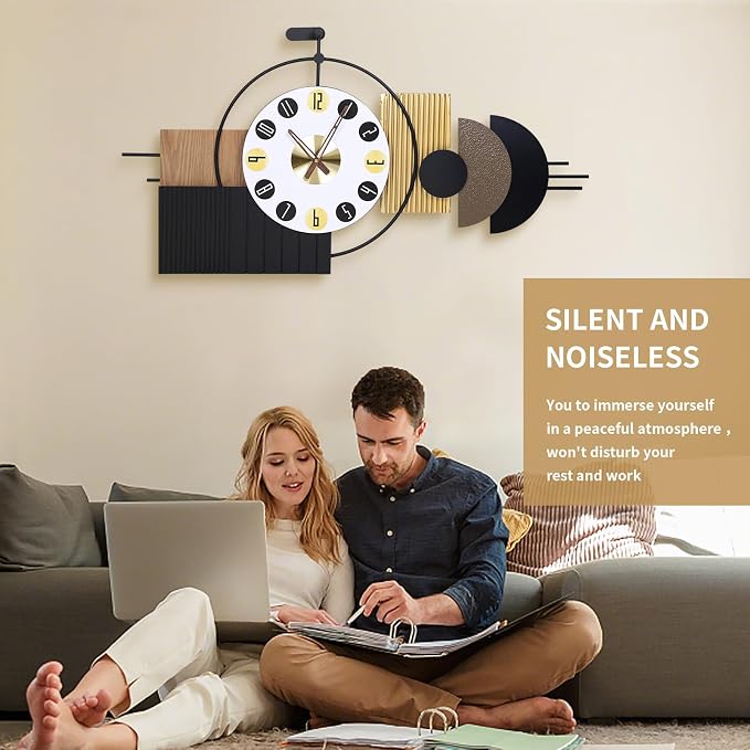 Luxury Modern Wall Clocks-Large Geometric Dial Wall Clock Battery Operated - Image 3