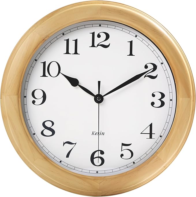 Kesin Wooden Wall Clocks 14 Inch Silent Wall Clock Large Decorative Battery - Image 2