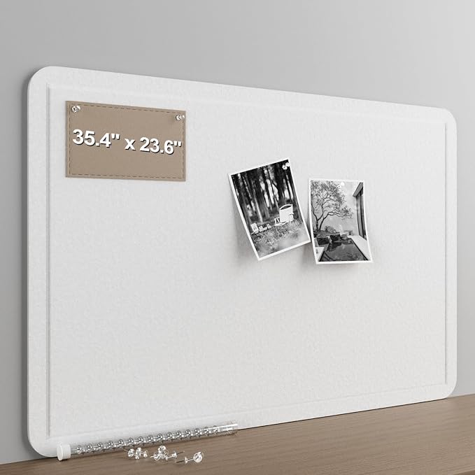 Large Felt Bulletin Board for Wall, Soft Felt Cork Board for Office, Home by CreateYourIdealSpace