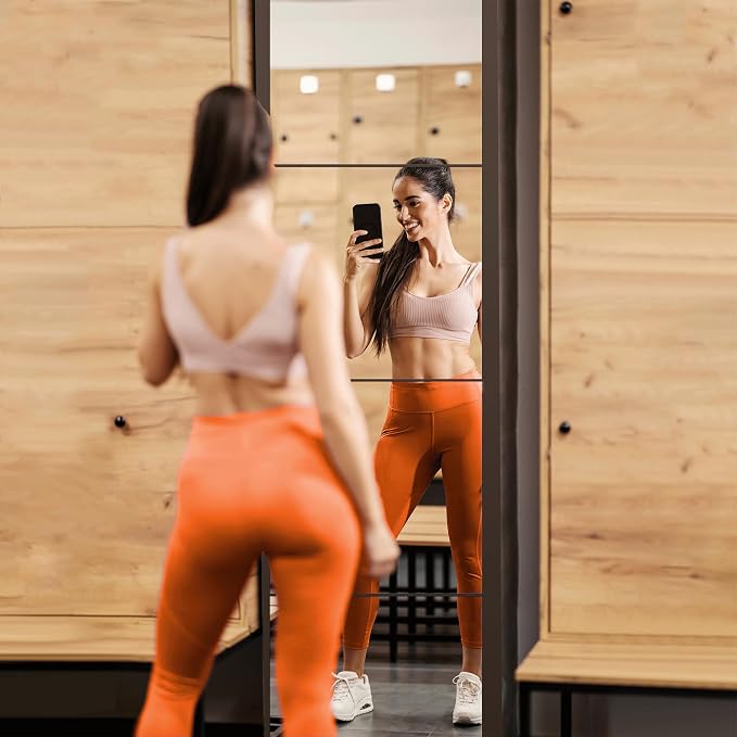 Delma Frameless Mirror Tiles 22"x22"x4 Pcs Wall Mounted, Shatter Resistant Full - Image 3