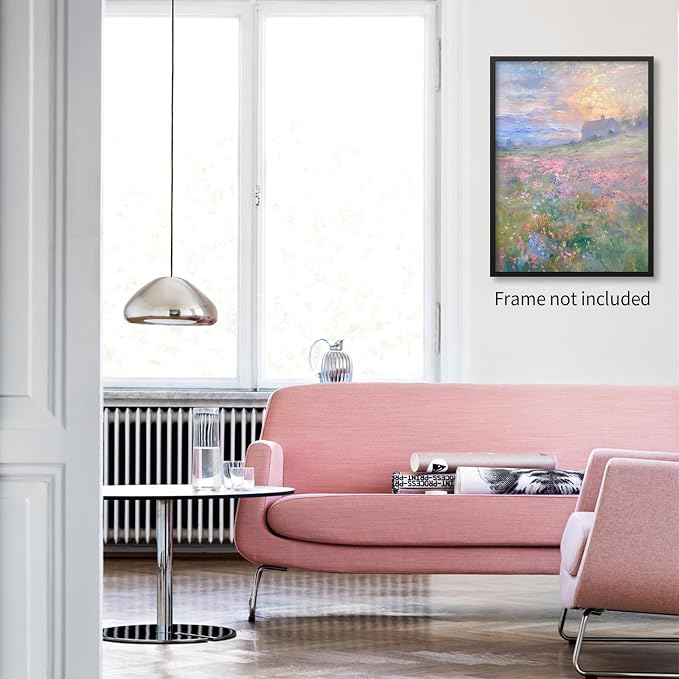 rumlud Pastel Nature Floral Poster Vintage French Country Landscape Wall Art - Image 5