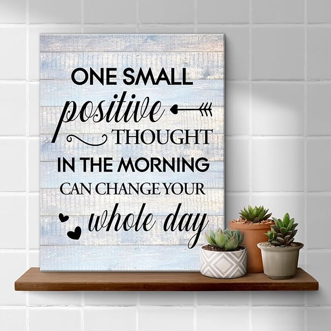 Inspirational Farmhouse Canvas Print Wall Art Decor One Small Positive Thought - Image 4