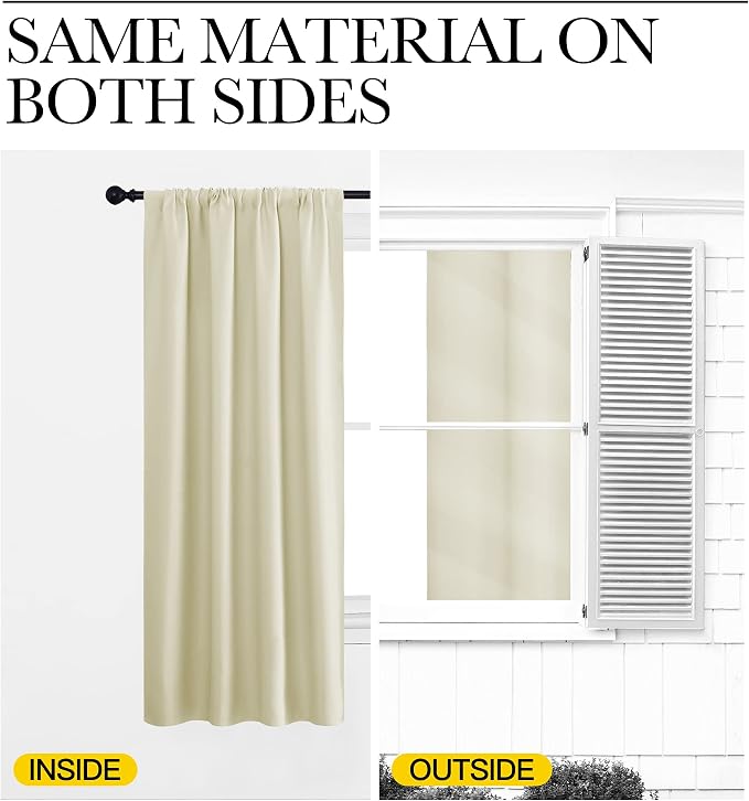 NICETOWN Living Room Curtains, Home Decorations Thermal Insulated Solid Rod - Image 6