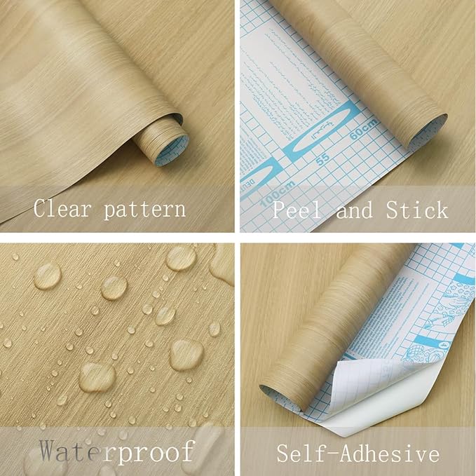 Heroad Peel and Stick Wallpaper Wood Contact Paper Wood Wallpaper Maple Wood - Image 4