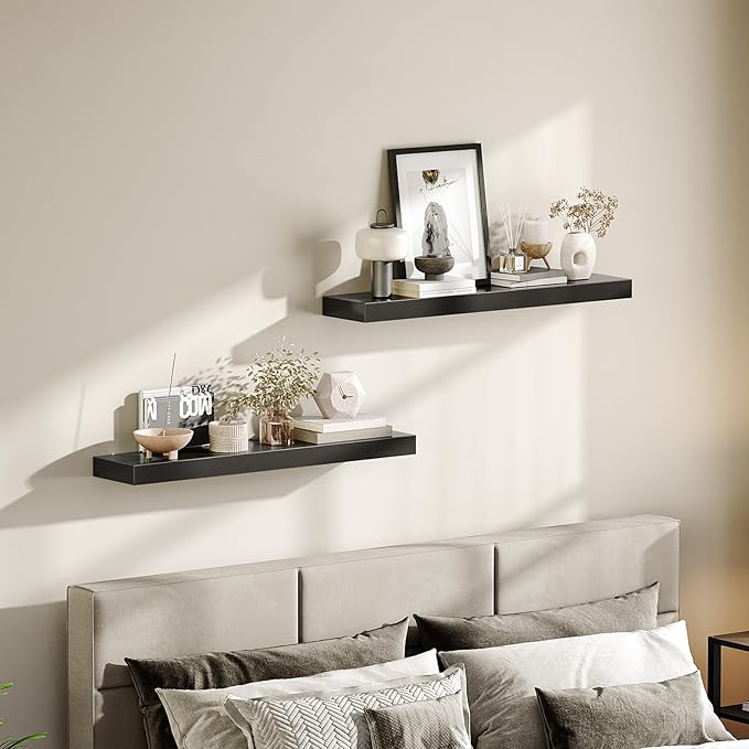 HOOBRO Floating Shelves for Wall, Wall Mounted Shelf Set of 2, 31.5" Hanging - Image 8