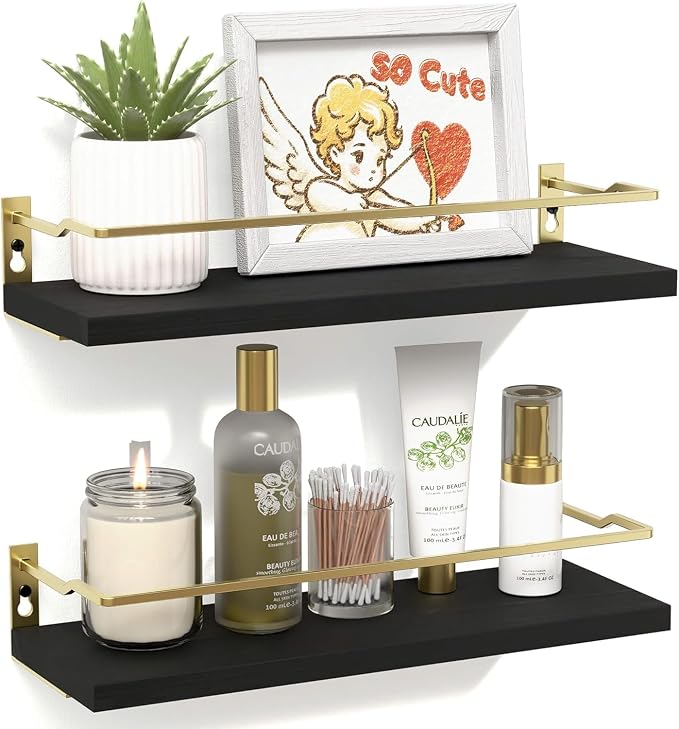 RICHER HOUSE Bathroom Floating Wall Shelf Set of 2 by RicherHouse