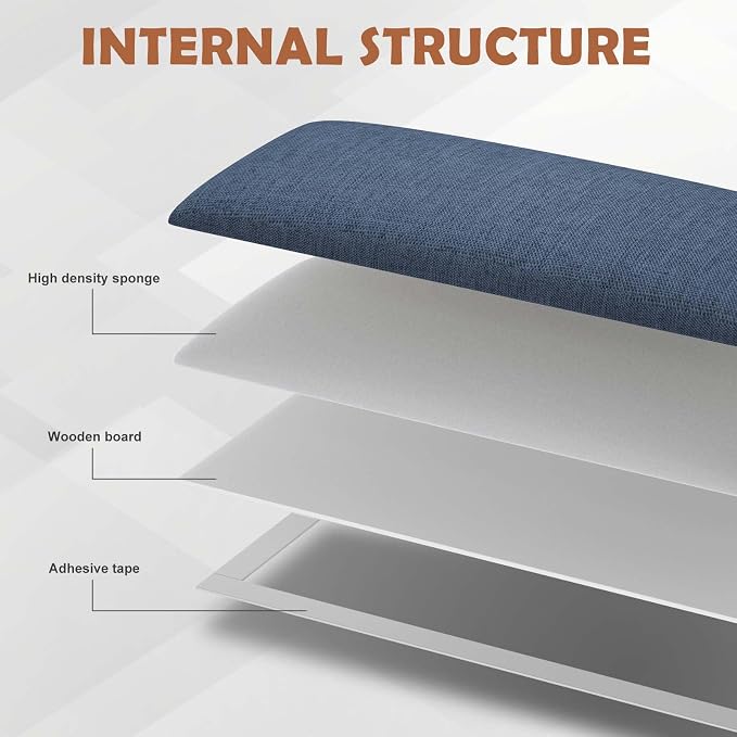 IFNOW Upholstered Wall Mounted Headboard, 3D Soundproof Wall Panels Peel and - Image 2