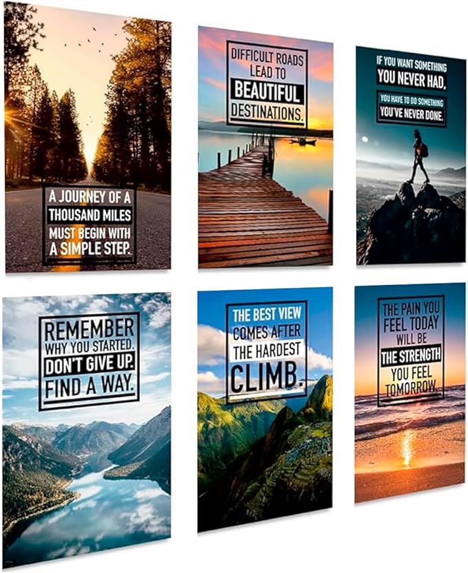 Oversized 17x24 Motivational Posters Set of 6 by ThrowbackTraits