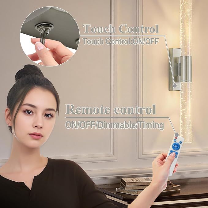 camuucci Battery Operated Wall Sconces Set of 2 Rechargeable Battery Powered - Image 6