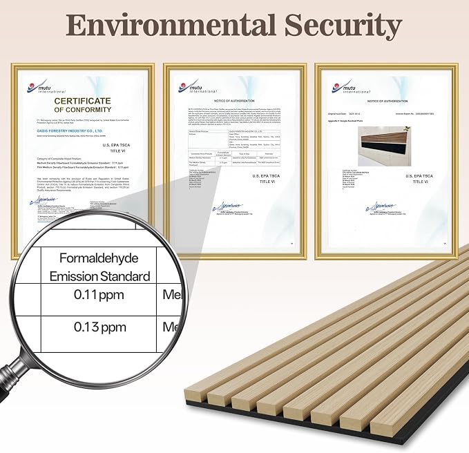 4 Pack Wood Panels for Wall, 94.4" x 12.8" Acoustic Wood Slat Wall Panel for - Image 5